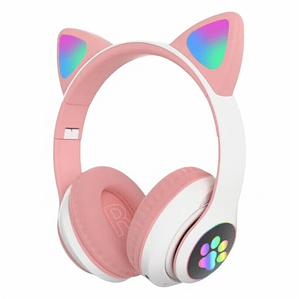 Audifono Bluetooth Kitty Patitas Rosado