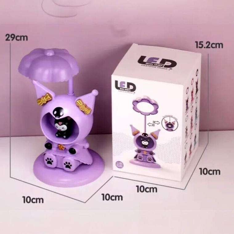 Lampara Led Kuromi Rosada Con Sacapuntas 2