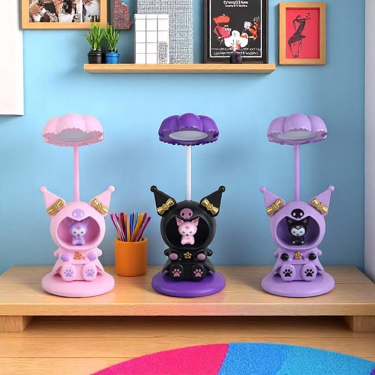 Lampara Led Kuromi Negra Con Sacapuntas 3