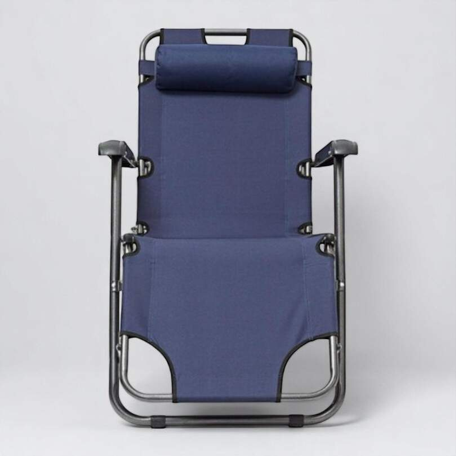 Silla Reposera Azul 180° Con Cojín 1
