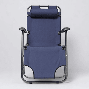 Silla Reposera Azul 180° Con Cojín