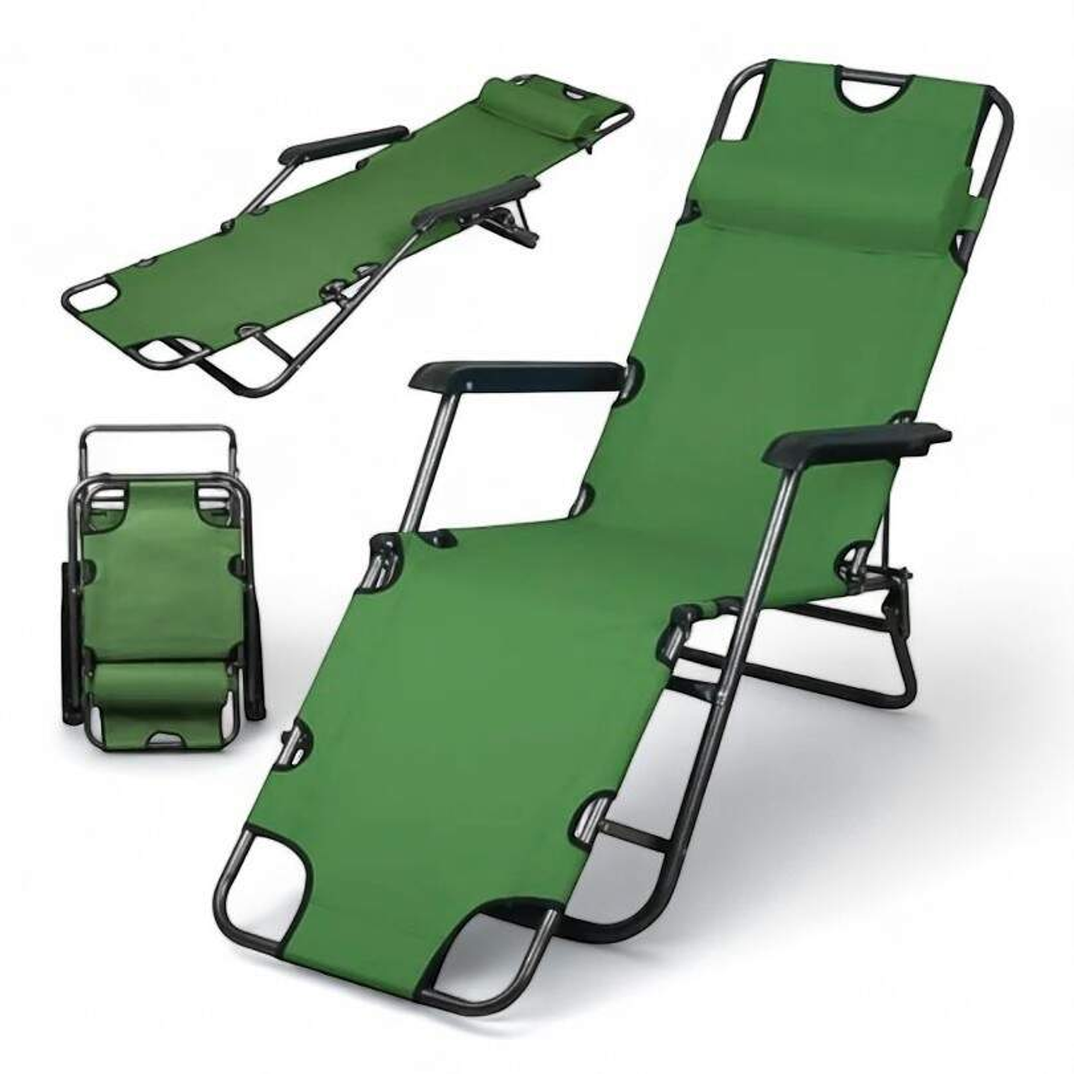 Silla Reposera Celeste 180° Con Cojín 4