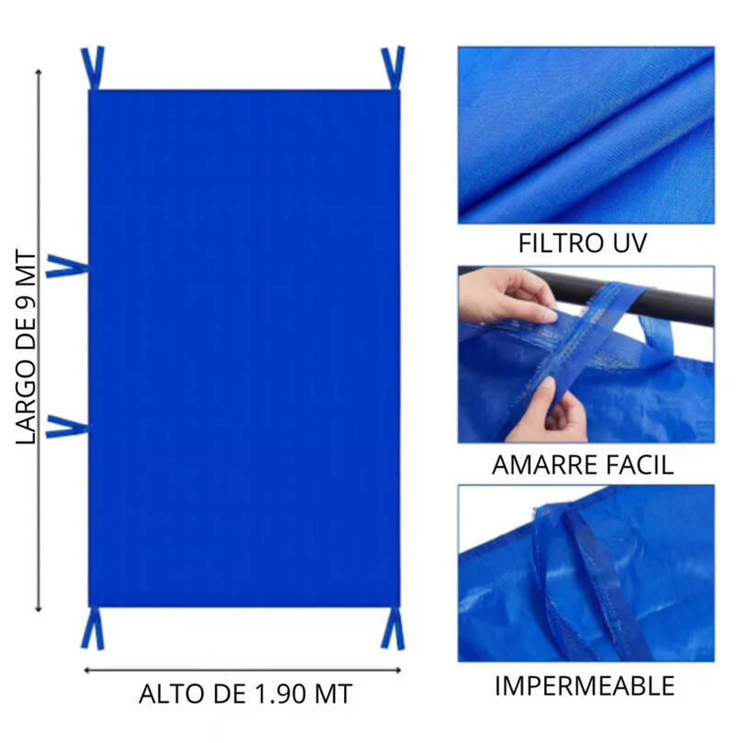 Lateral Toldo 3X3 Azul 2