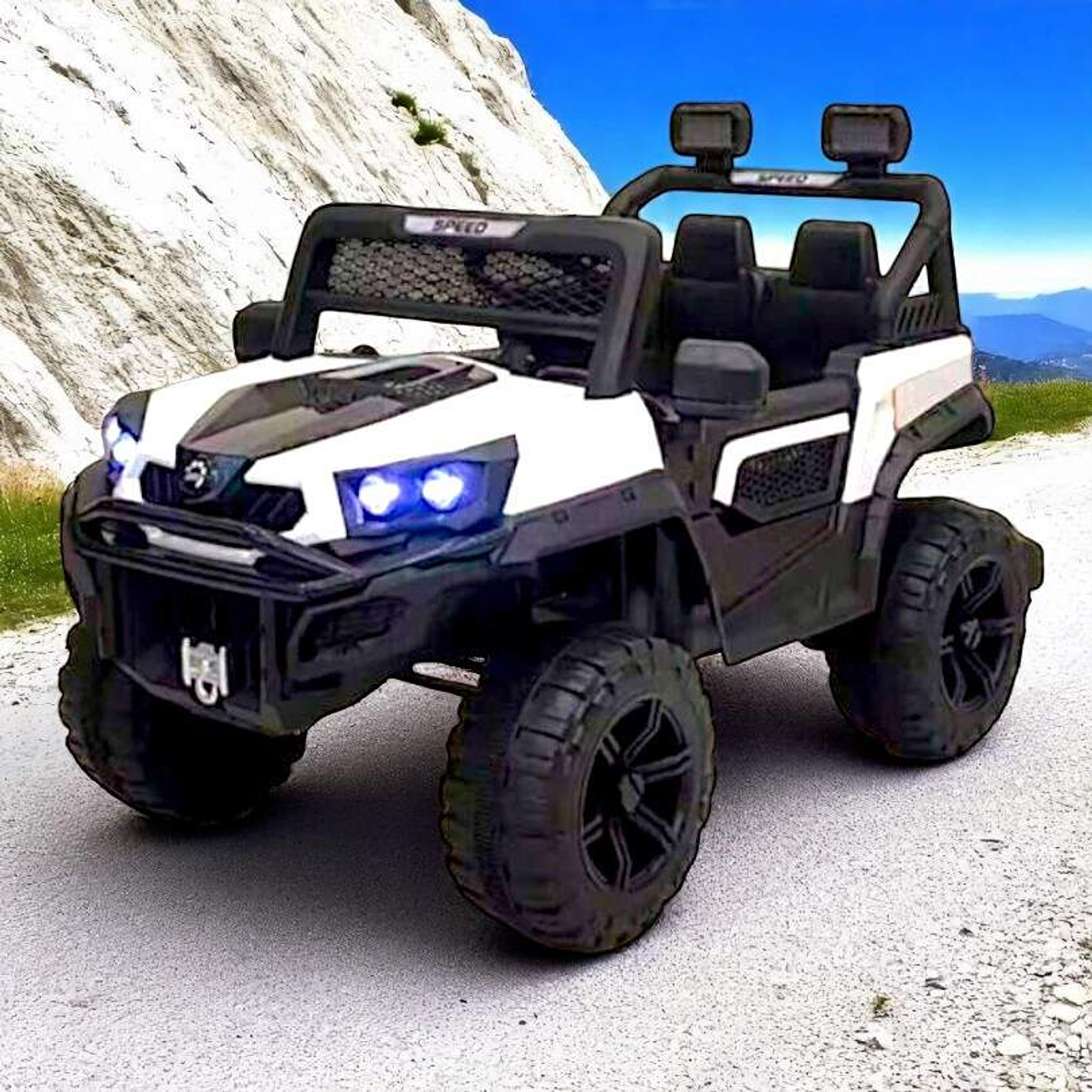 Auto Electrico Monster Blanco 2