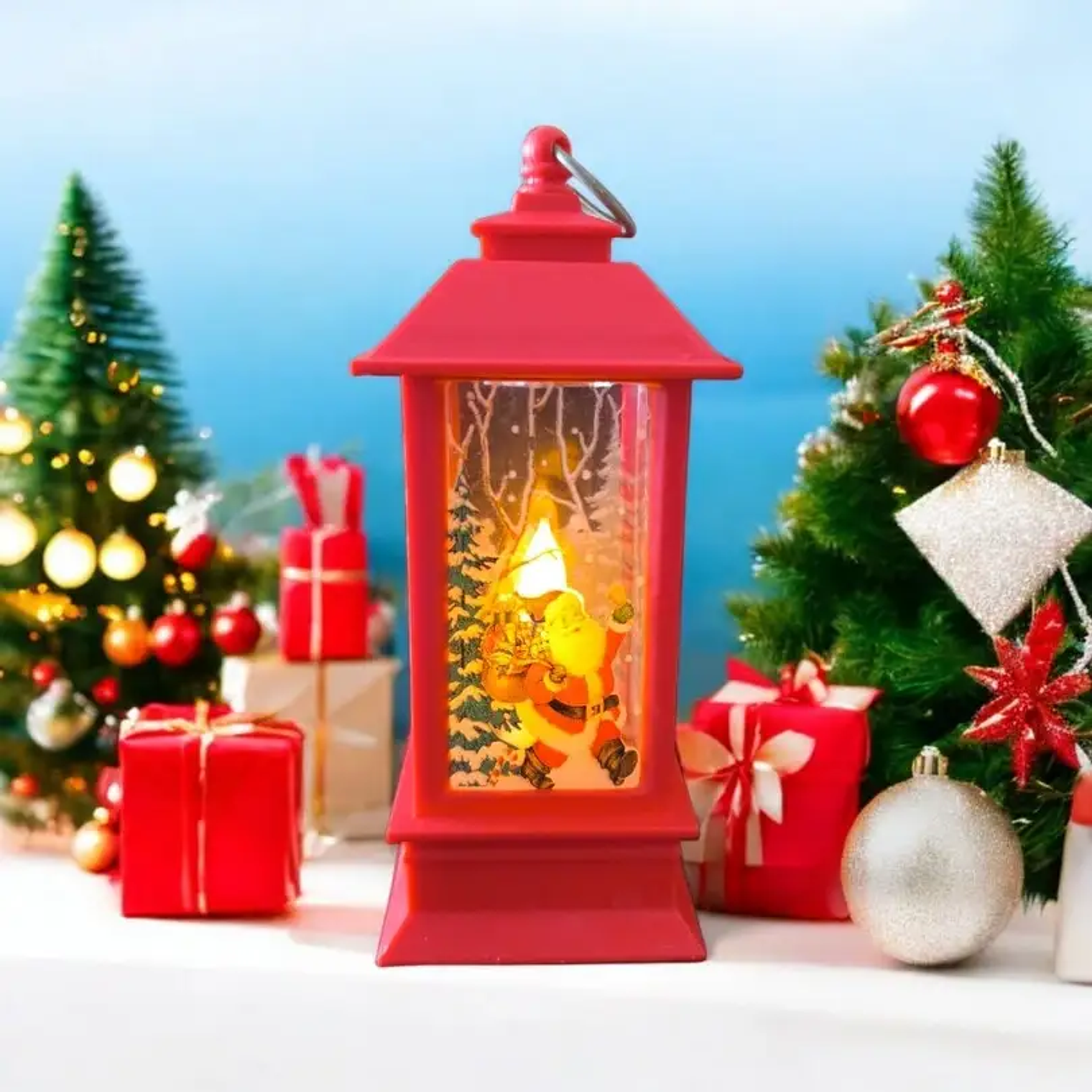 Farolito Vela Led Deco Navidad Rojo 12x5 Cm 1