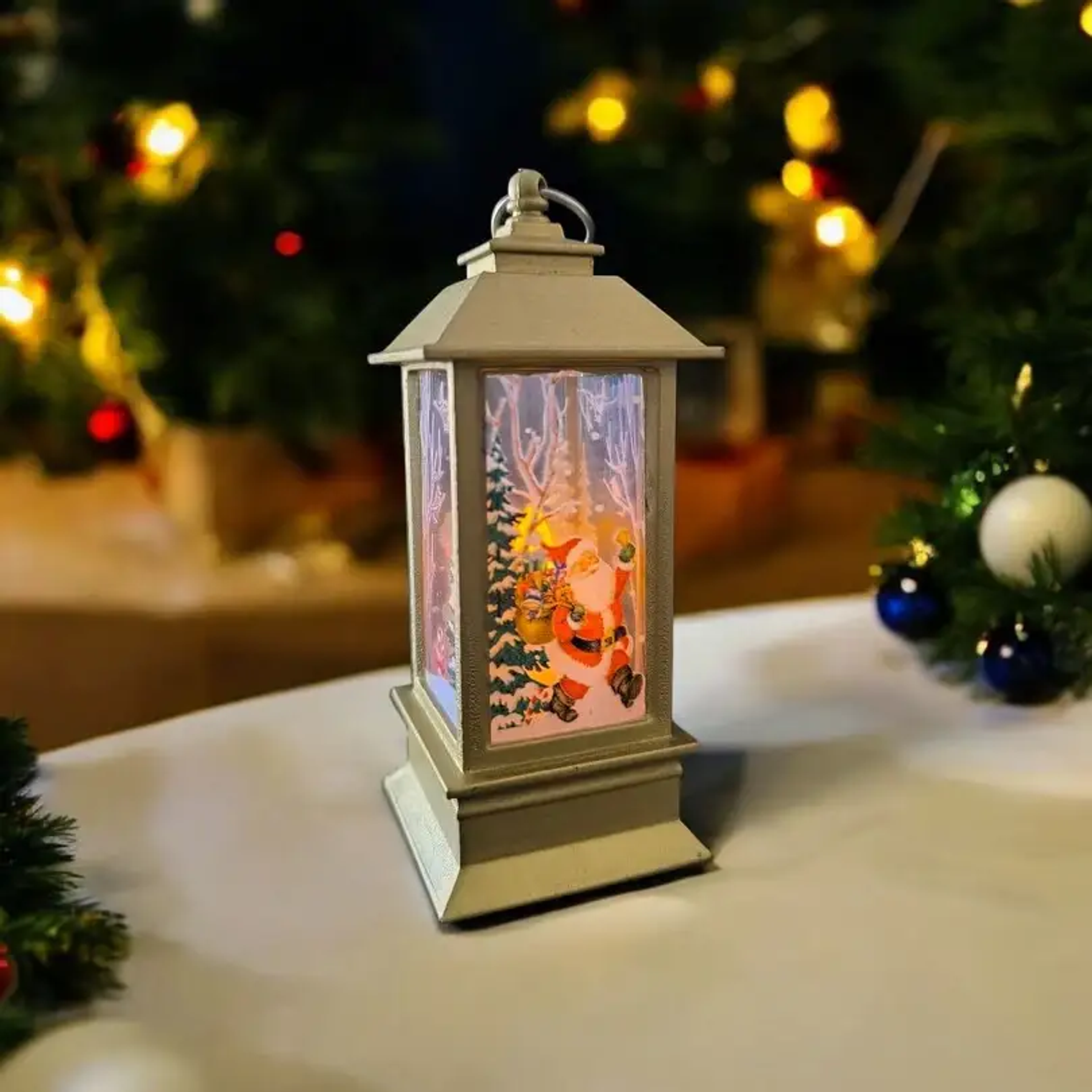 Farolito Vela Led Deco Navidad Dorado 12x5 Cm 1