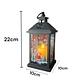 Lampara Negra Tipo Farol Vela Led Navideña 22X10 Cm - Miniatura 3