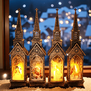 Lampara Led Deco Iglesia Navideña 22x5,5 Cm