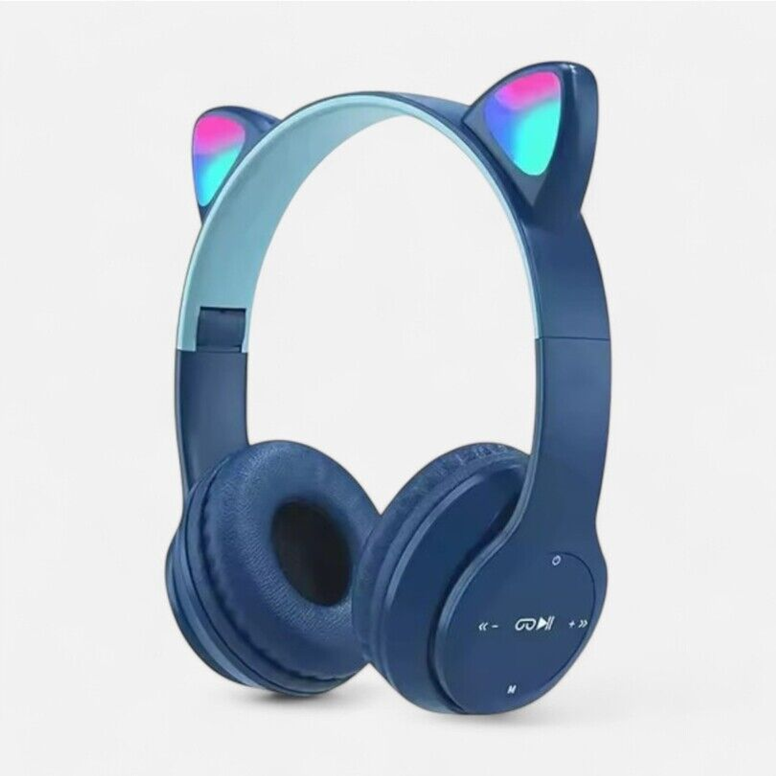 Audifono Bluetooth Orejas De Gato Kawaii Azules 1
