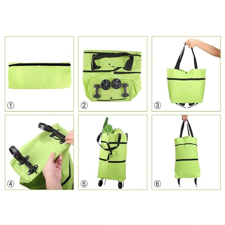 Carrito Plegable Con Ruedas Verde 3