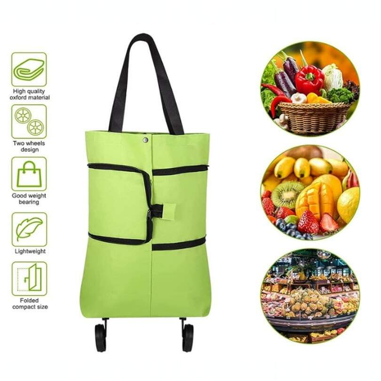 Carrito Plegable Con Ruedas Verde 5