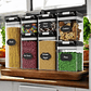 Set 7 Contenedores De Alimentos Tapa Negra - Miniatura 1