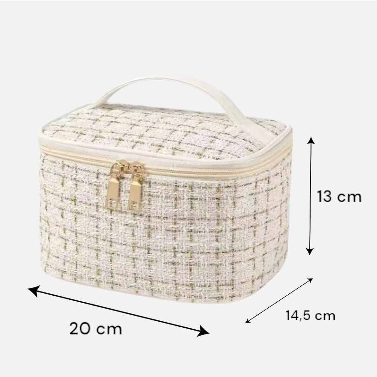 Estuche Cosmetiquero Con Cierre Beige 3