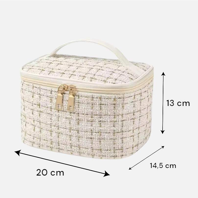 Estuche Cosmetiquero Con Cierre Beige 3