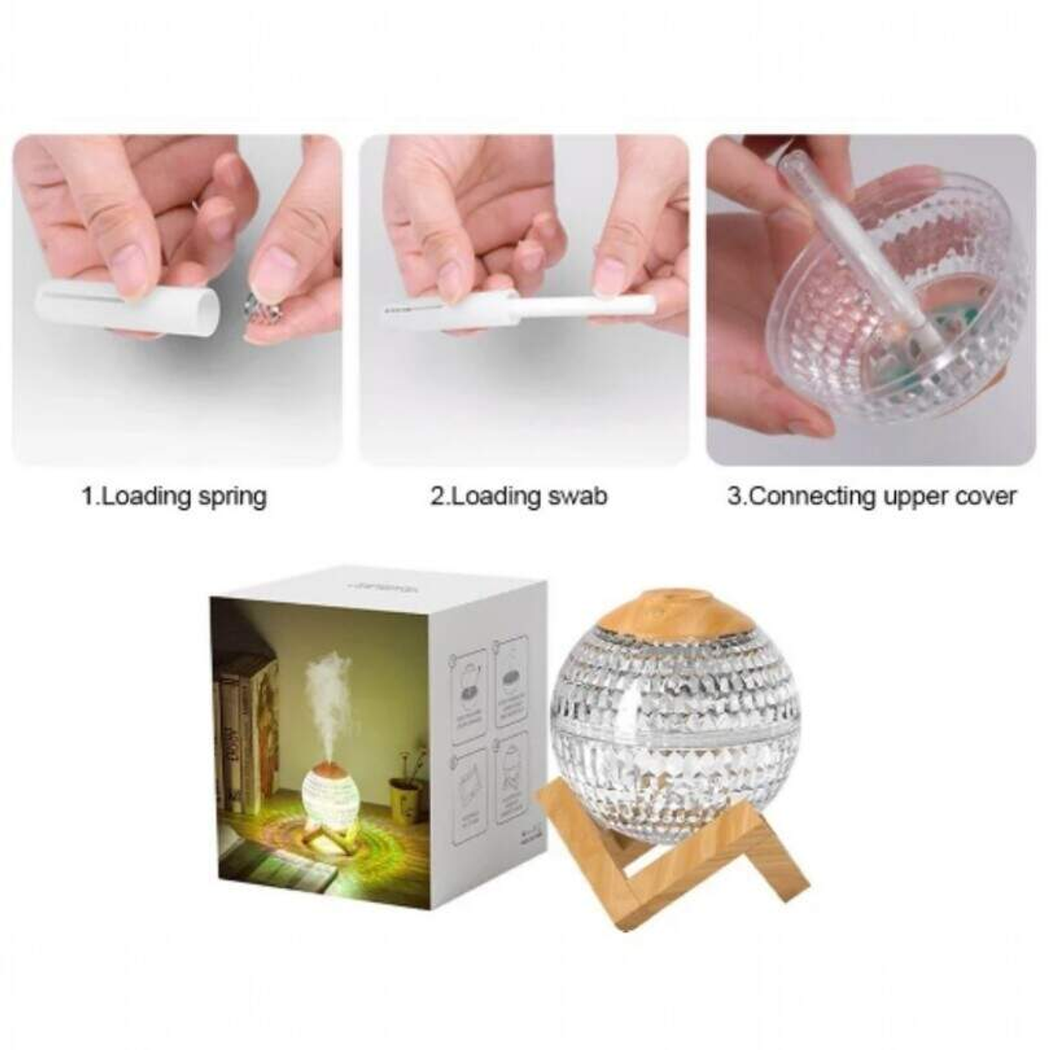 Humidificador,Difusor Bola Cristal Lampara 3