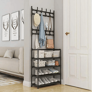 Zapatero+Perchero 4 Niveles Negro