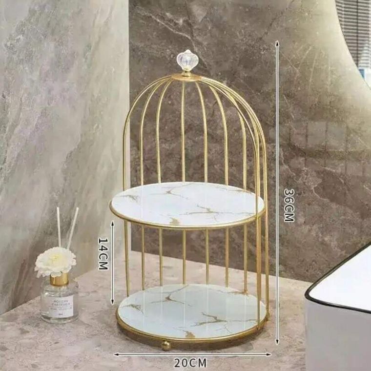 Organizador,Cosmetiquero Elegante 2 Niveles Blanco 2