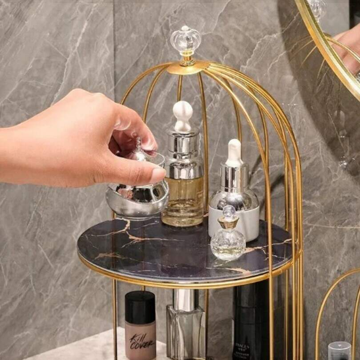 Organizador,Cosmetiquero Elegante 2 Niveles Negro 2