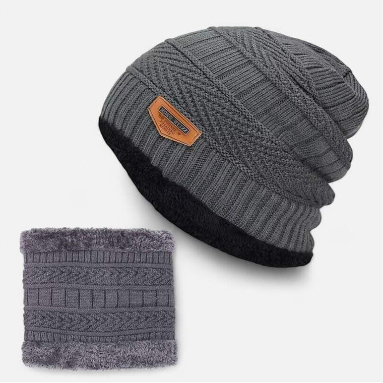 Gorro Mas Cuello Con Chiporro Unisex Gris 1