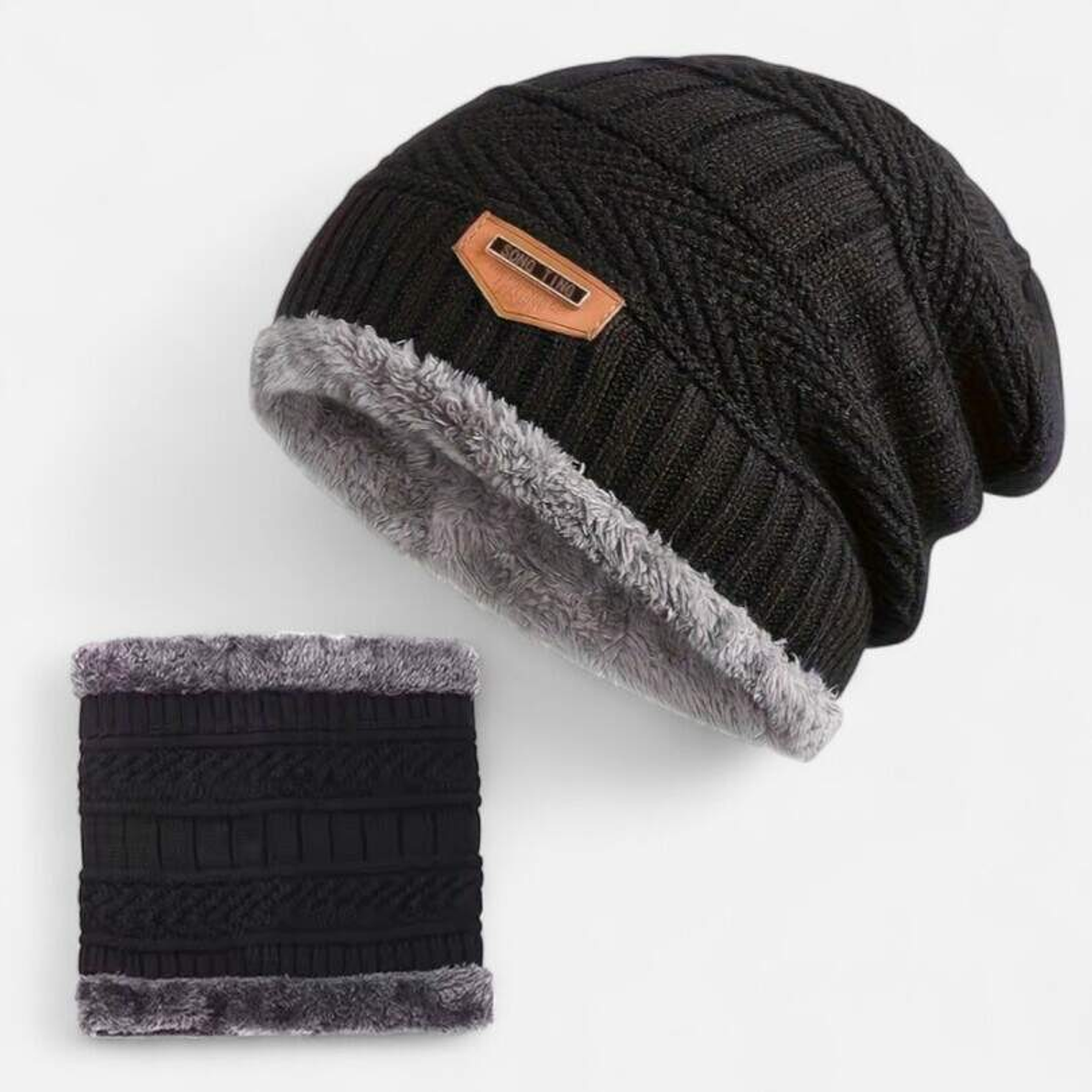 Gorro Mas Cuello Con Chiporro Unisex Negro 1