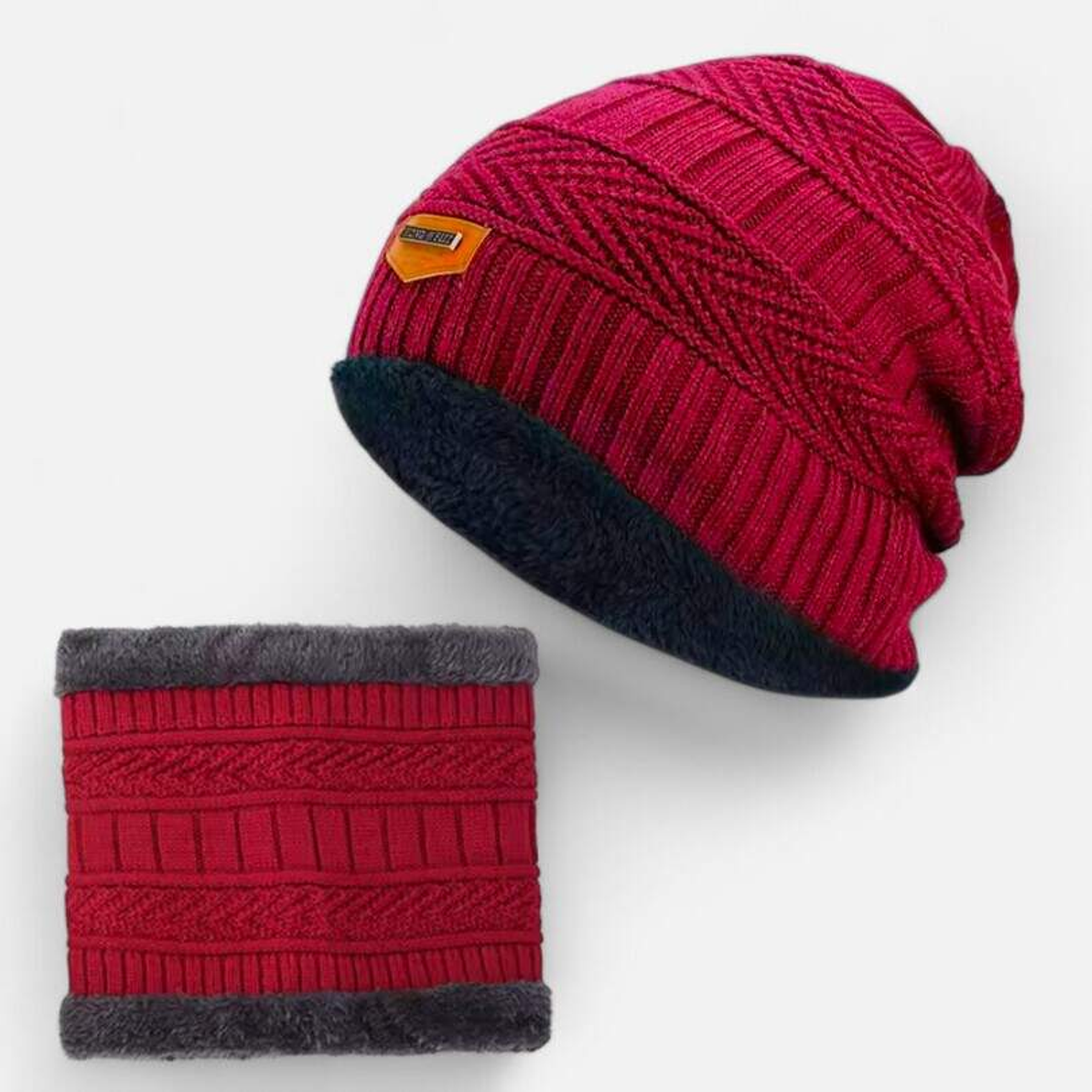 Gorro Mas Cuello Con Chiporro Unisex Rojo 1
