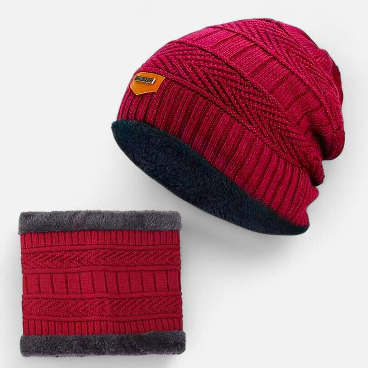 Gorro Mas Cuello Con Chiporro Unisex Rojo 1