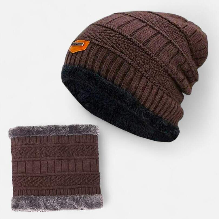Gorro Mas Cuello Con Chiporro Unisex Café 1