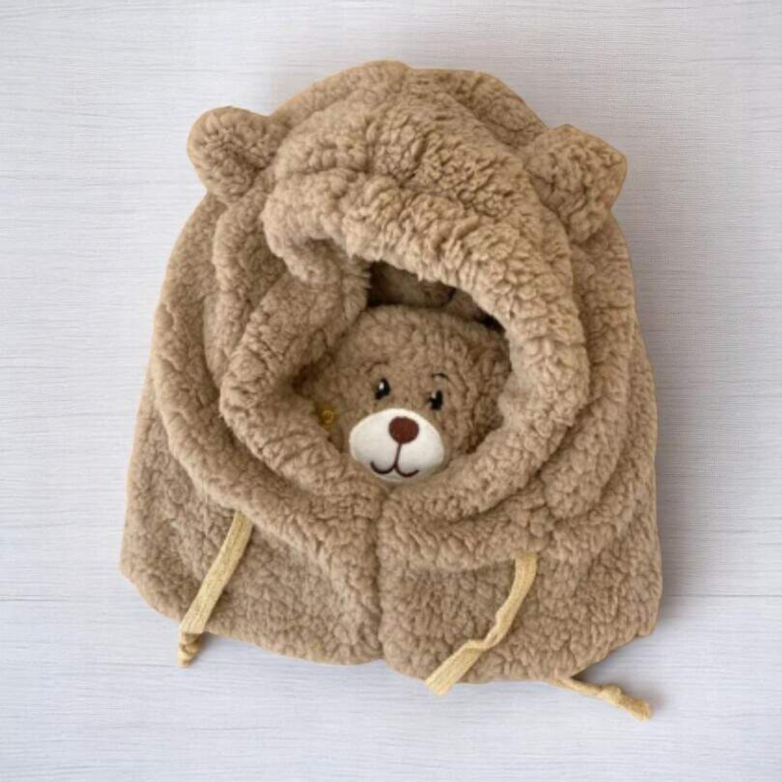 Gorro Pasamontaña Osito Felpa Café 2