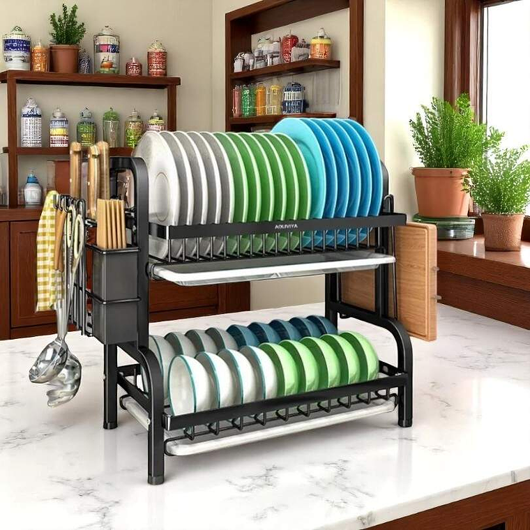 Secaplatos Metalico 2 Niveles Con Bandeja 1