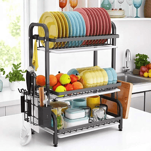 Secaplatos Metalico 3 Niveles Con Bandeja