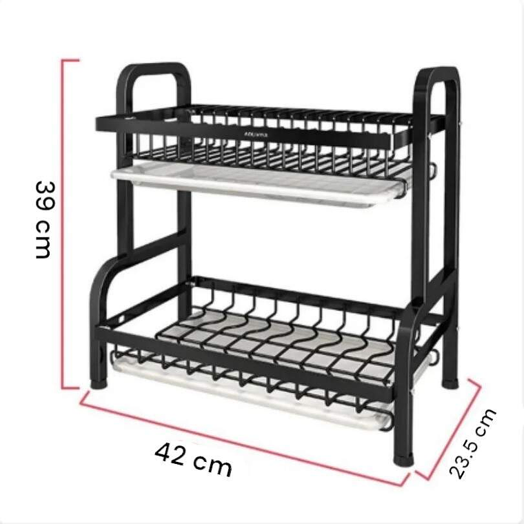 Secaplatos Metalico 2 Niveles Con Bandeja 2
