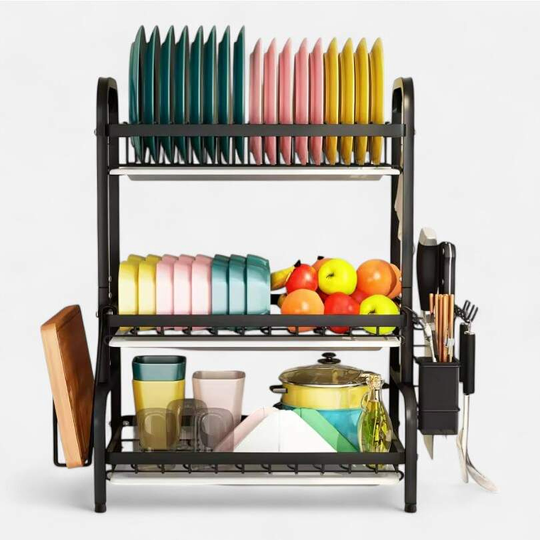 Secaplatos Metalico 3 Niveles Con Bandeja 2