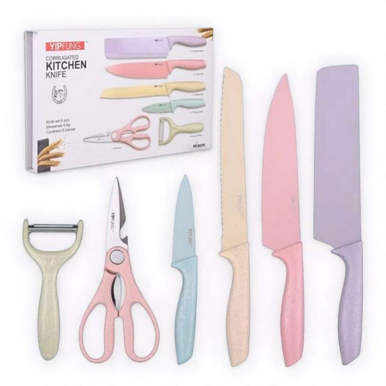 Juego De Cuchillos De Cocina 6 Piezas Multicolor 2