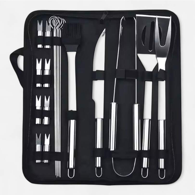 Kit Parrillero Acero Inox 20 Piezas 1