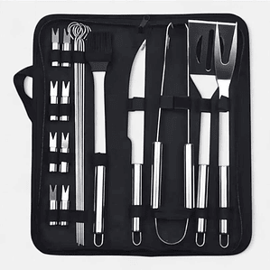 Kit Parrillero Acero Inox 20 Piezas