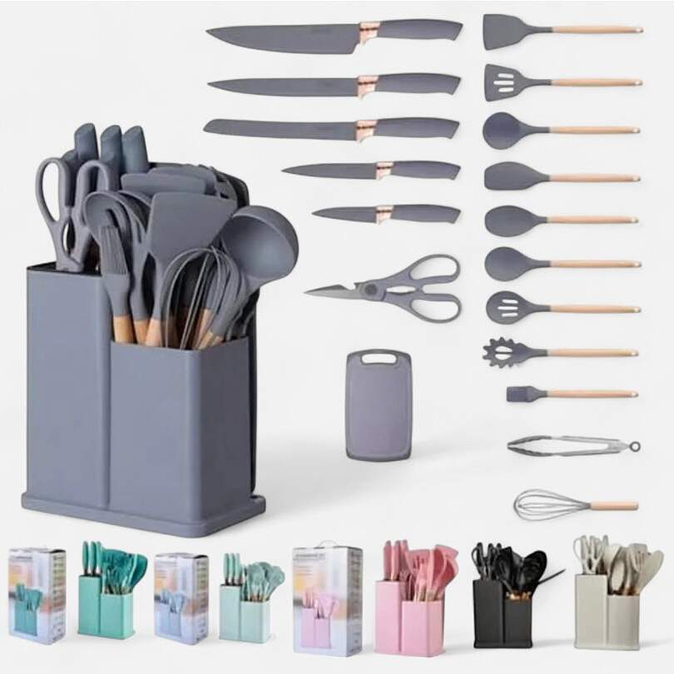 Kit De Cocina 19 Piezas Con Base Mediano 1