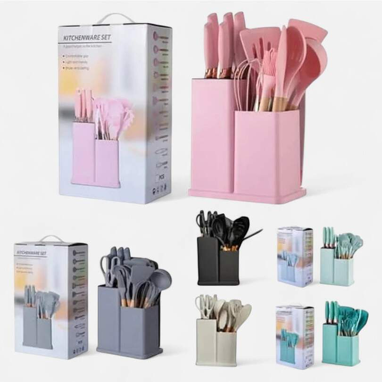 Kit De Cocina 19 Piezas Con Base Mediano 3