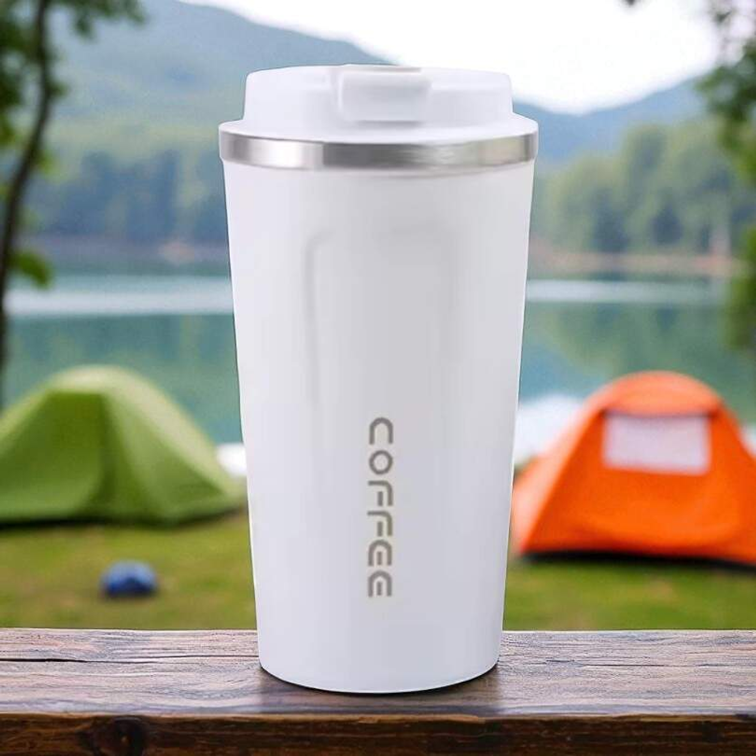 Vaso Térmico Acero Inoxidable Coffee Blanco 510ml 1