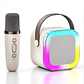 Mini Parlante Karaoke Bluetooth Con Microfono Blanco - Miniatura 1
