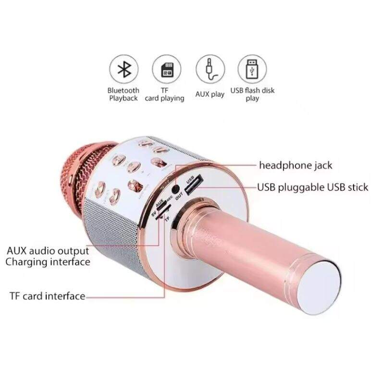 Micrófono Inalámbrico Karaoke Bluetooth 3