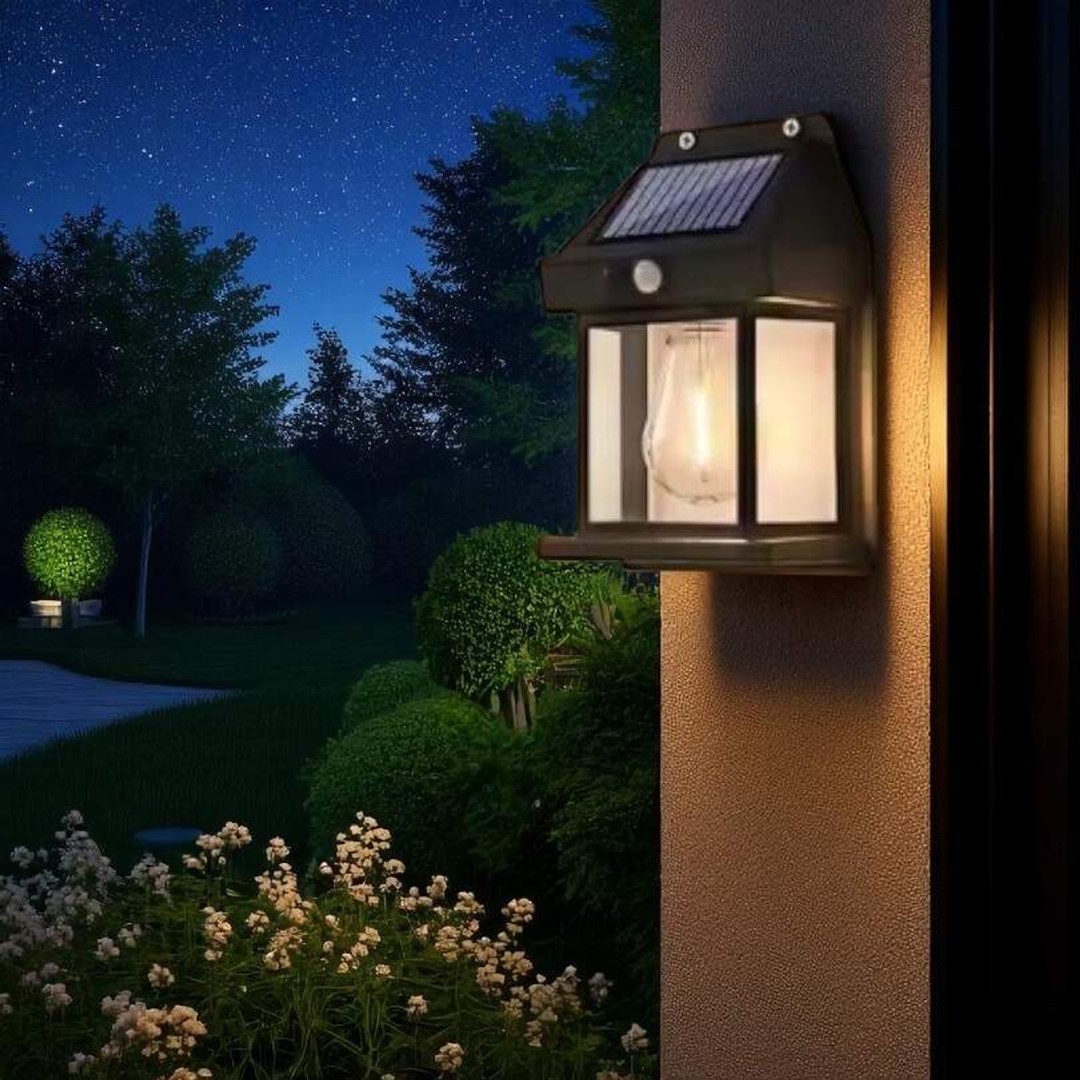 Lampara Solar De Pared Con Sensor 1 Foco 1