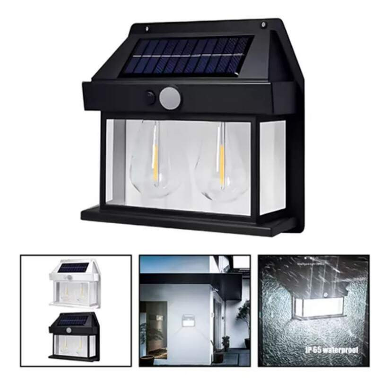 Lampara Solar De Pared Con Sensor 2 Foco 2