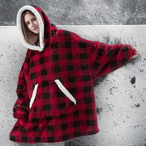 Poleron Cuadrille Polar Sherpa 80x80 Rojo