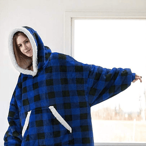 Poleron Cuadrille Polar Sherpa 80x80 Azul