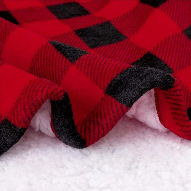 Poleron Cuadrille Polar Sherpa 80x80 Rojo 3