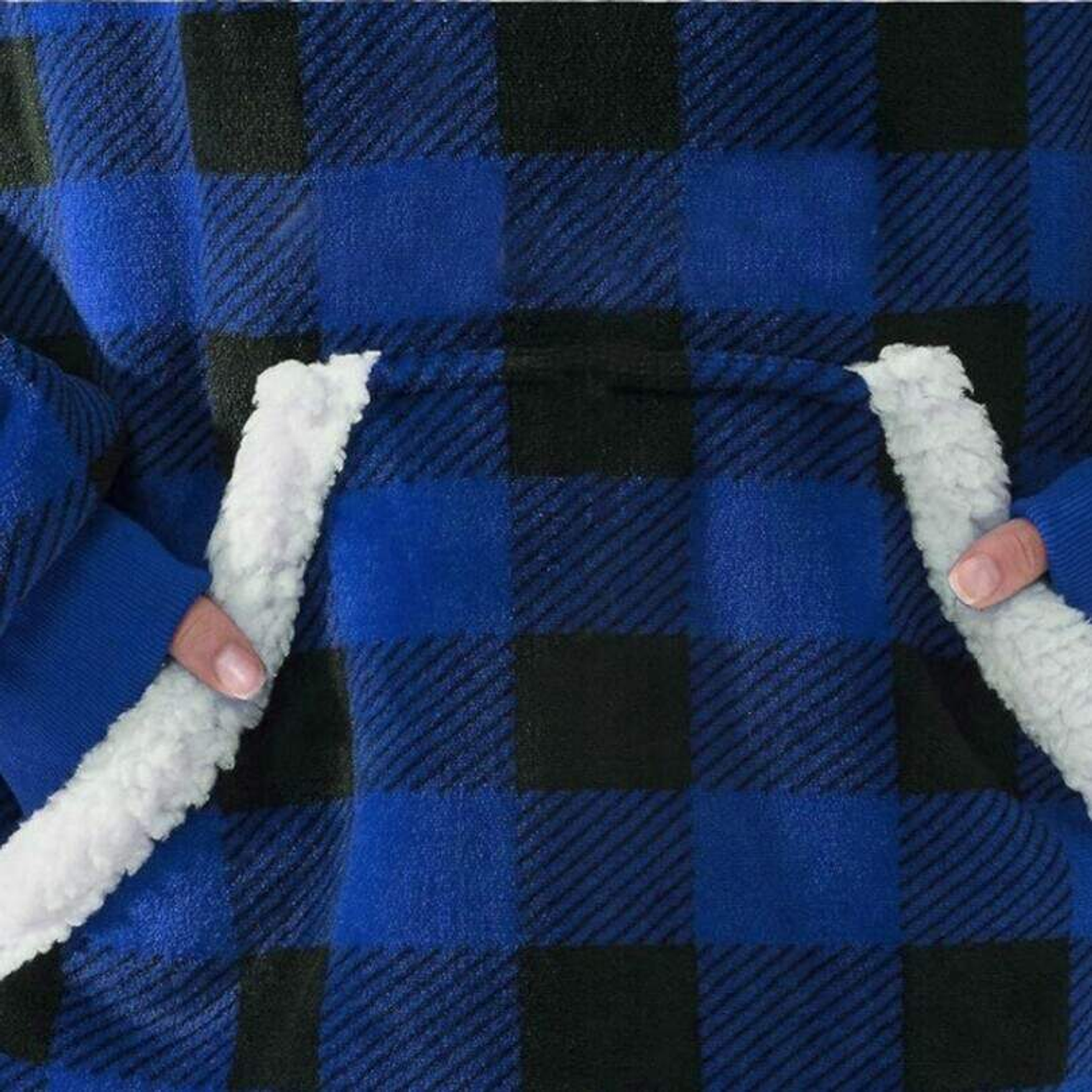 Poleron Cuadrille Polar Sherpa 80x80 Azul 3