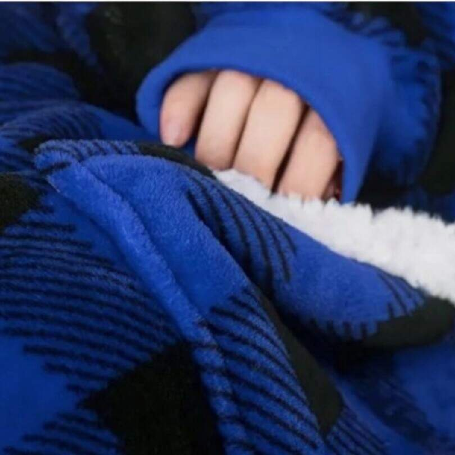 Poleron Cuadrille Polar Sherpa 80x80 Azul 4