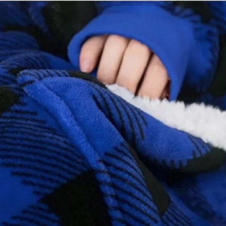 Poleron Cuadrille Polar Sherpa 80x80 Azul 4