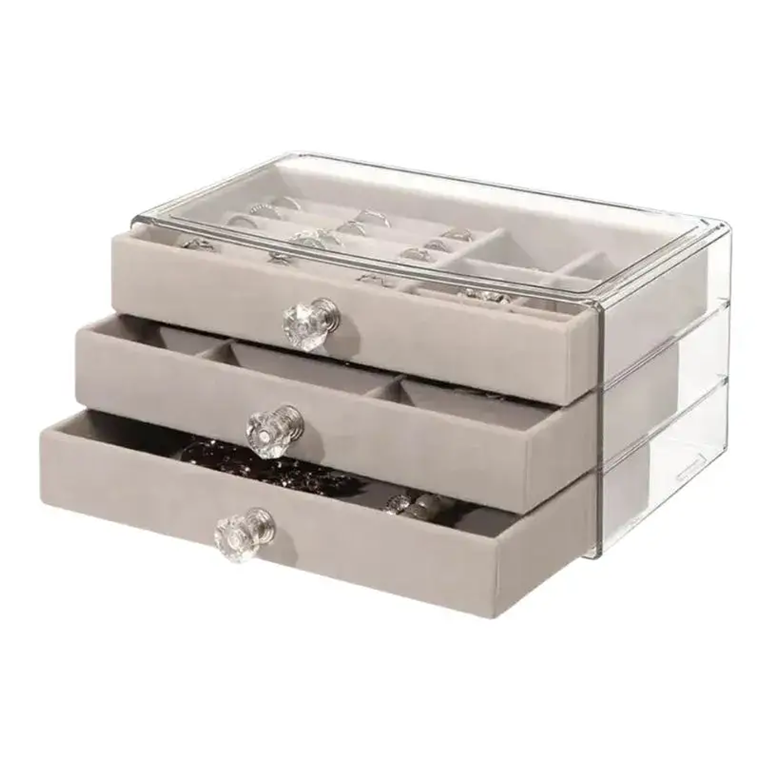 Organizador de Joyas 3 Niveles Gris 1