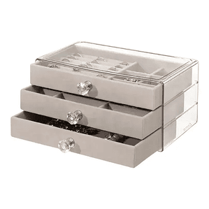 Organizador de Joyas 3 Niveles Gris